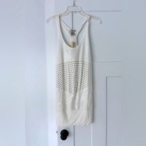 Vertigo Paris White Beaded Dress, Size Medium NWT